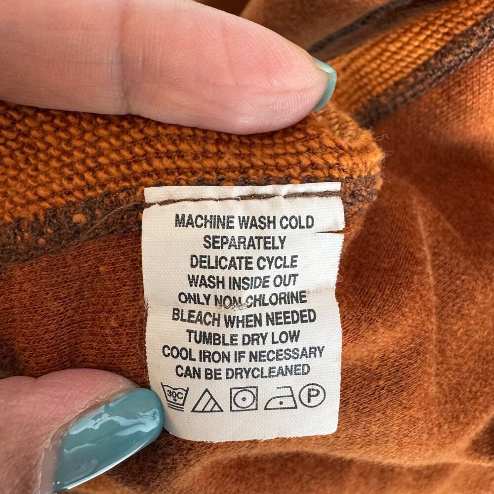 Tommy Bahama Mens SzM Reversible 1/2 Zip Orange Sweater Fall Photos Family Photo - Picture 9 of 10